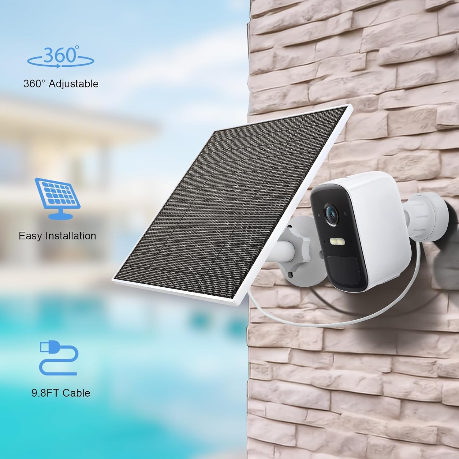 Solar Panel for Eufy Outdoor Camera, 5W Solar Panel Charger