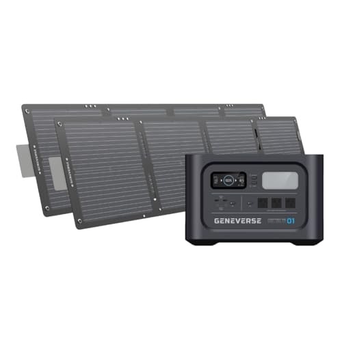 GENEVERSE 1210Wh Solar Generator Bundle: (60-GVUS-SG2M2) – BLACK