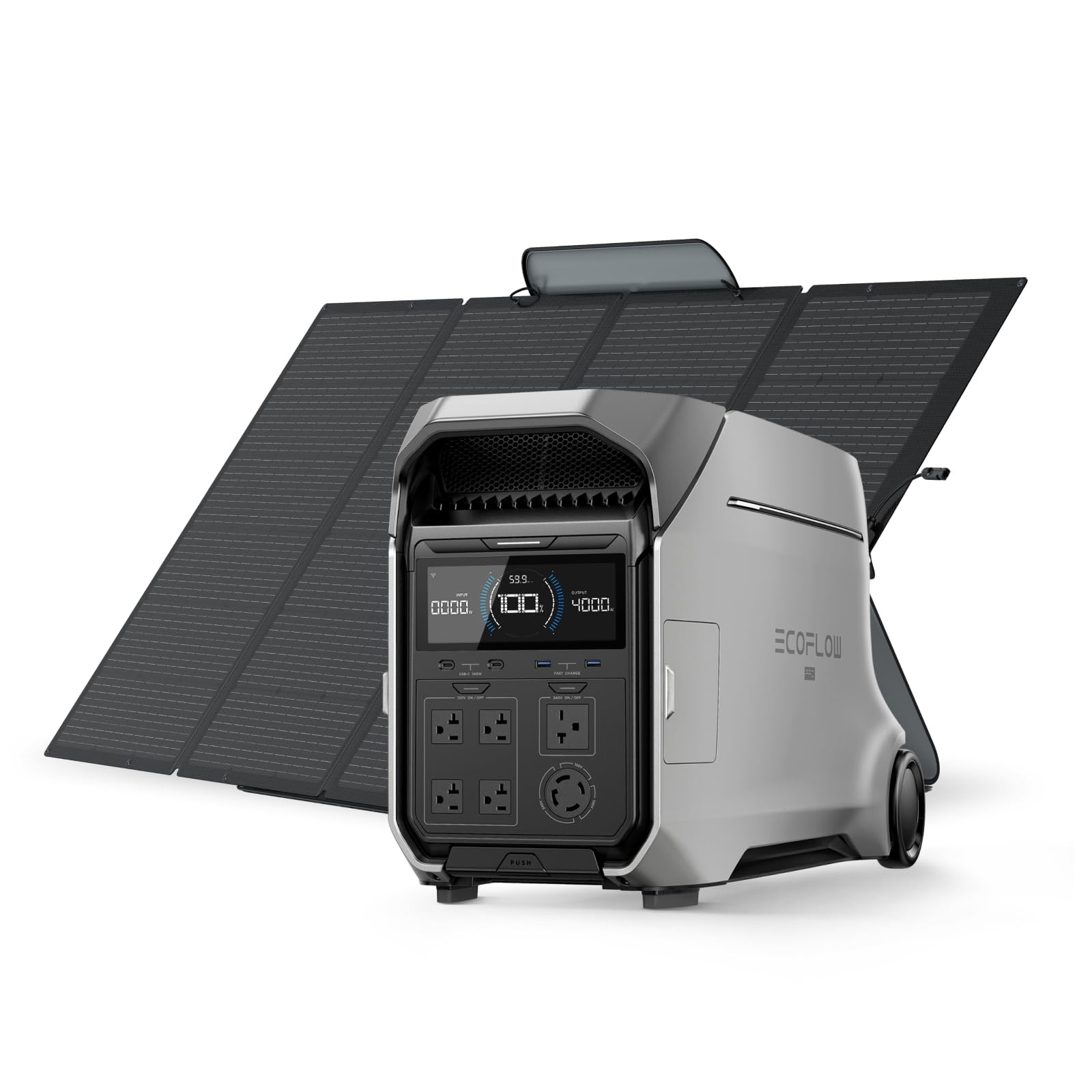 EF ECOFLOW Power Station 4096Wh DELTA Pro 3 with 400W Portable Solar Panel, 1…