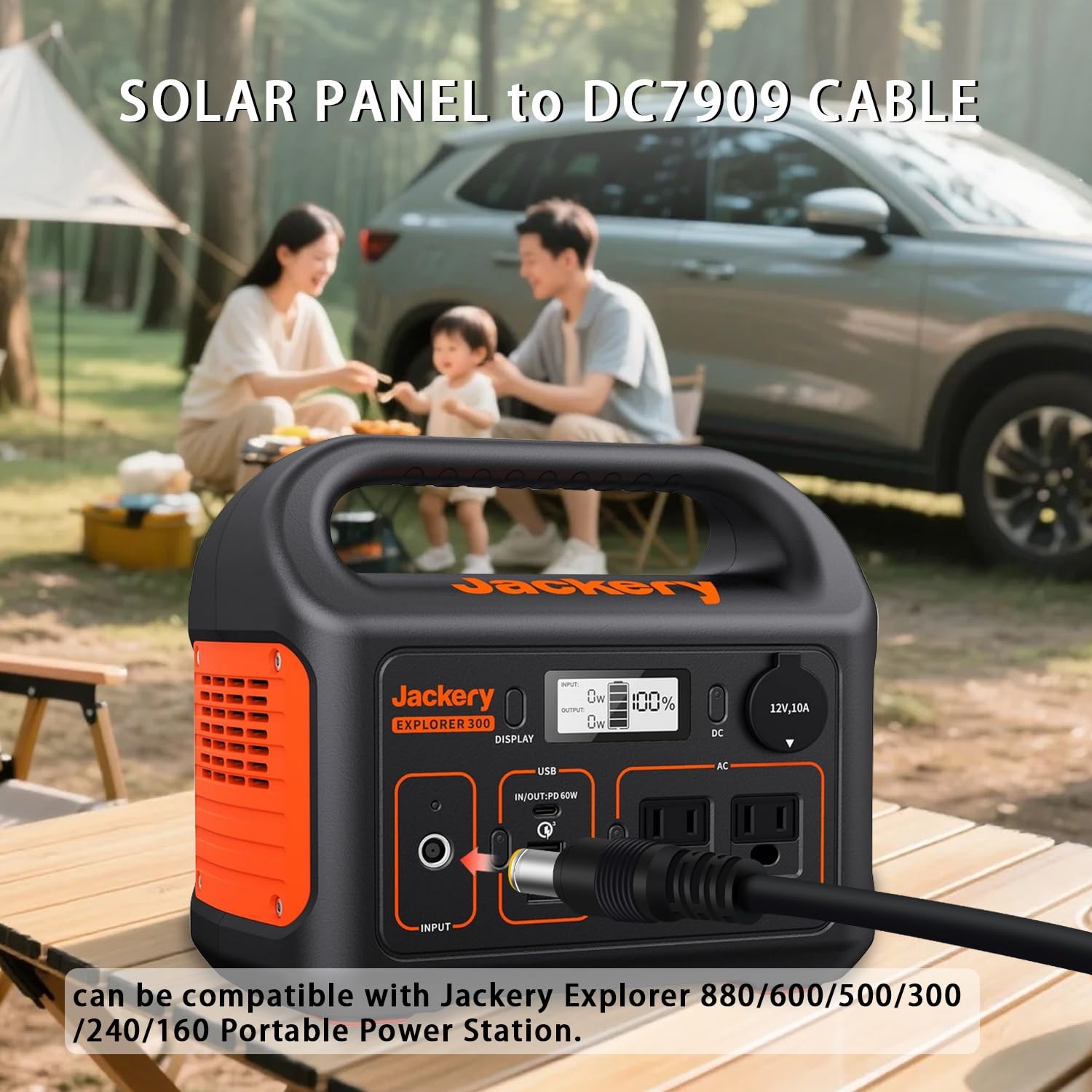 Solar Panel Adapter Cable 6FT DC 8mm Jackery 3000 2000 1500 Explorer Compatible