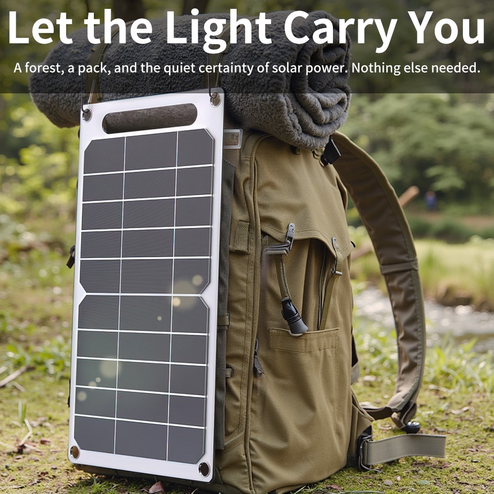 Portable 20W Mini Solar Panel USB Type-C 5V Charger Power Bank For Phone Outdoor