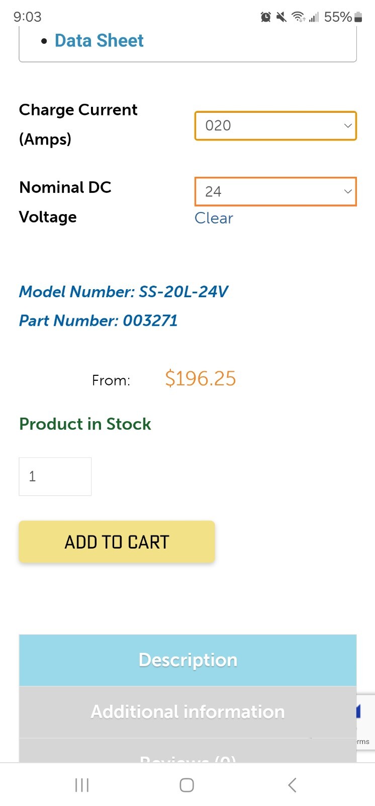 solar panel battery charger 24v 20 amp