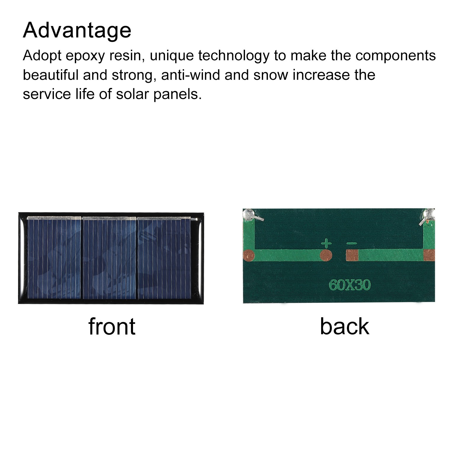 10Pack Mini Solar Panel Cell 1.5V 160mA 0.24W 60mm x 30mm for DIY Project
