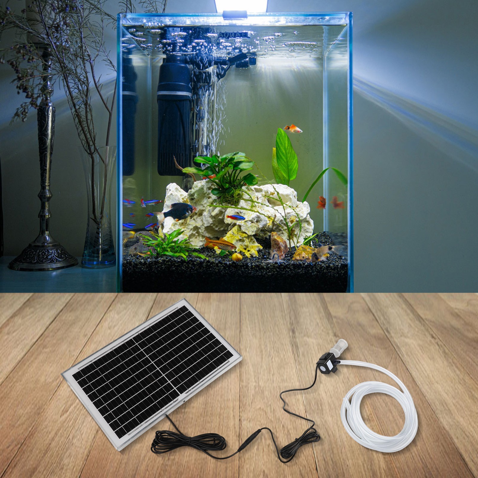 Submersible 10W Solar Pump with Filter for Outdoor Aquariums and Ponds