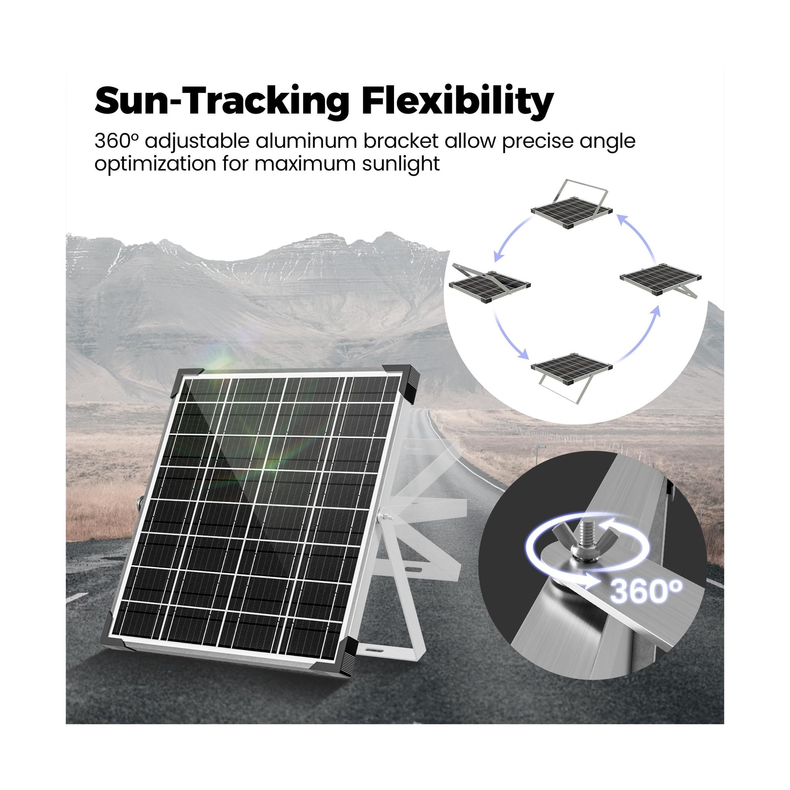 Voltset 12V Solar Battery Charger – 20W Waterproof Solar Panel Kit with Smart…