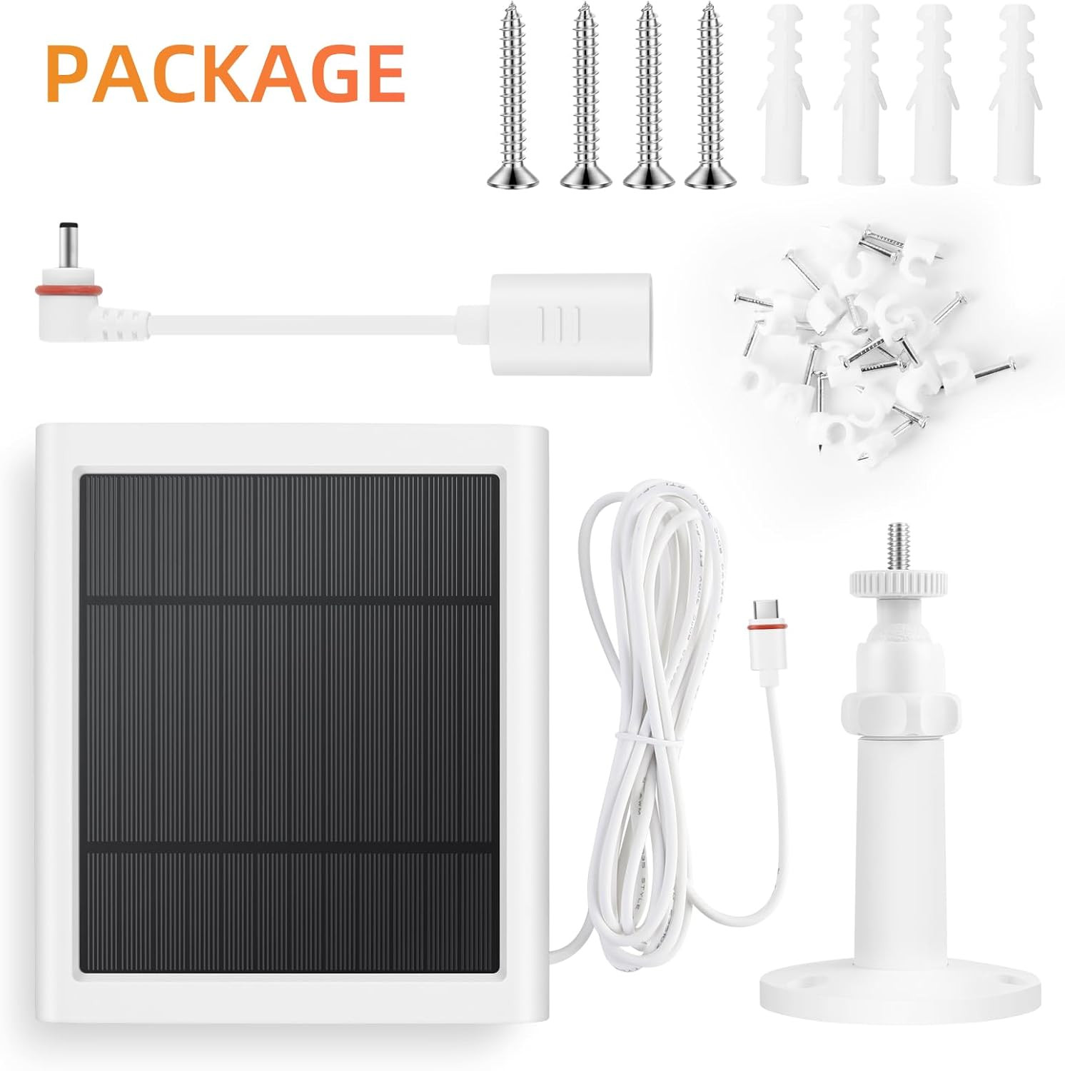 Solar Panel for Ring Camera, 2 Pack 4W Solar Charger Compatible with Rings Spotl