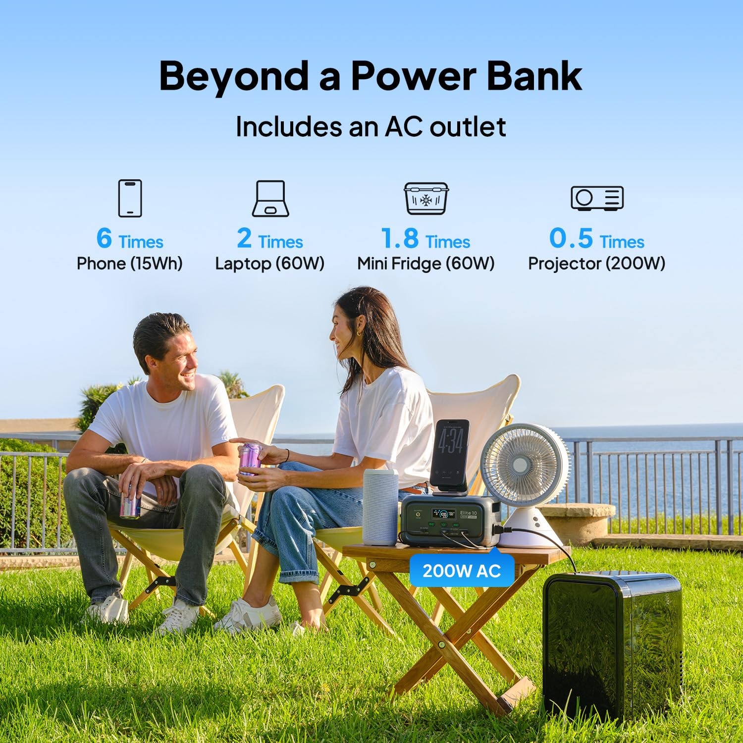 BLUETTI Elite 10 Mini Portable Power Station 128Wh LiFePO4 Battery with 200W AC
