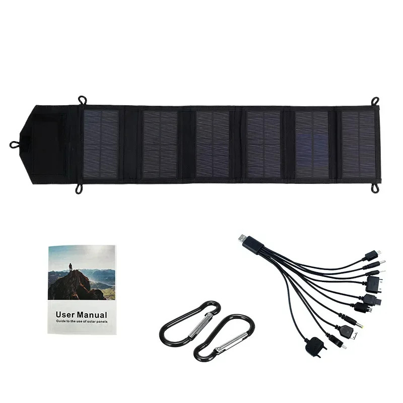 6-Fold 800W Foldable Solar Panel Portable Solar Panels Charger USB 5V DC Full Ti