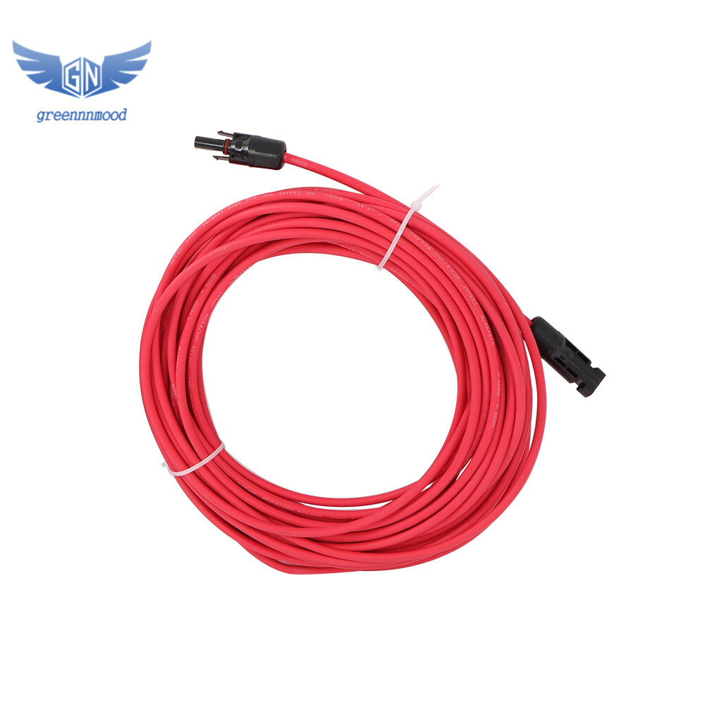 12AWG 4mm² 20M Black+Red Solar Panel Extension Cable Wire+Connector