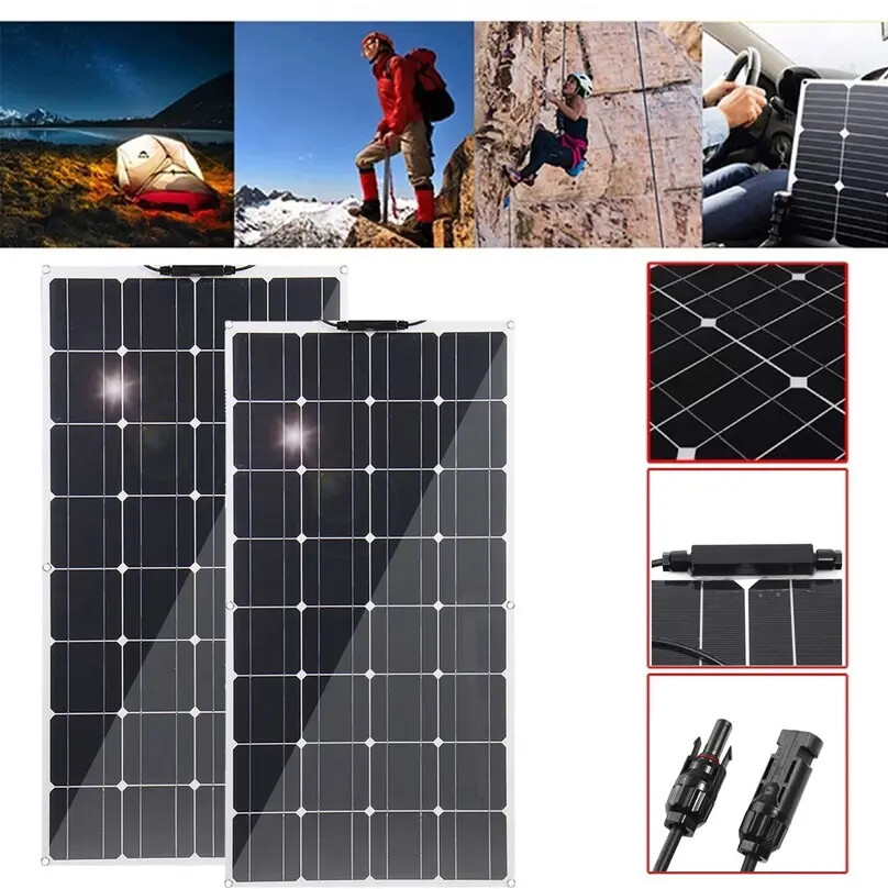 200W-350W 18V Flexible Solar Panel Module Car Battery Boat Camping Marine RV
