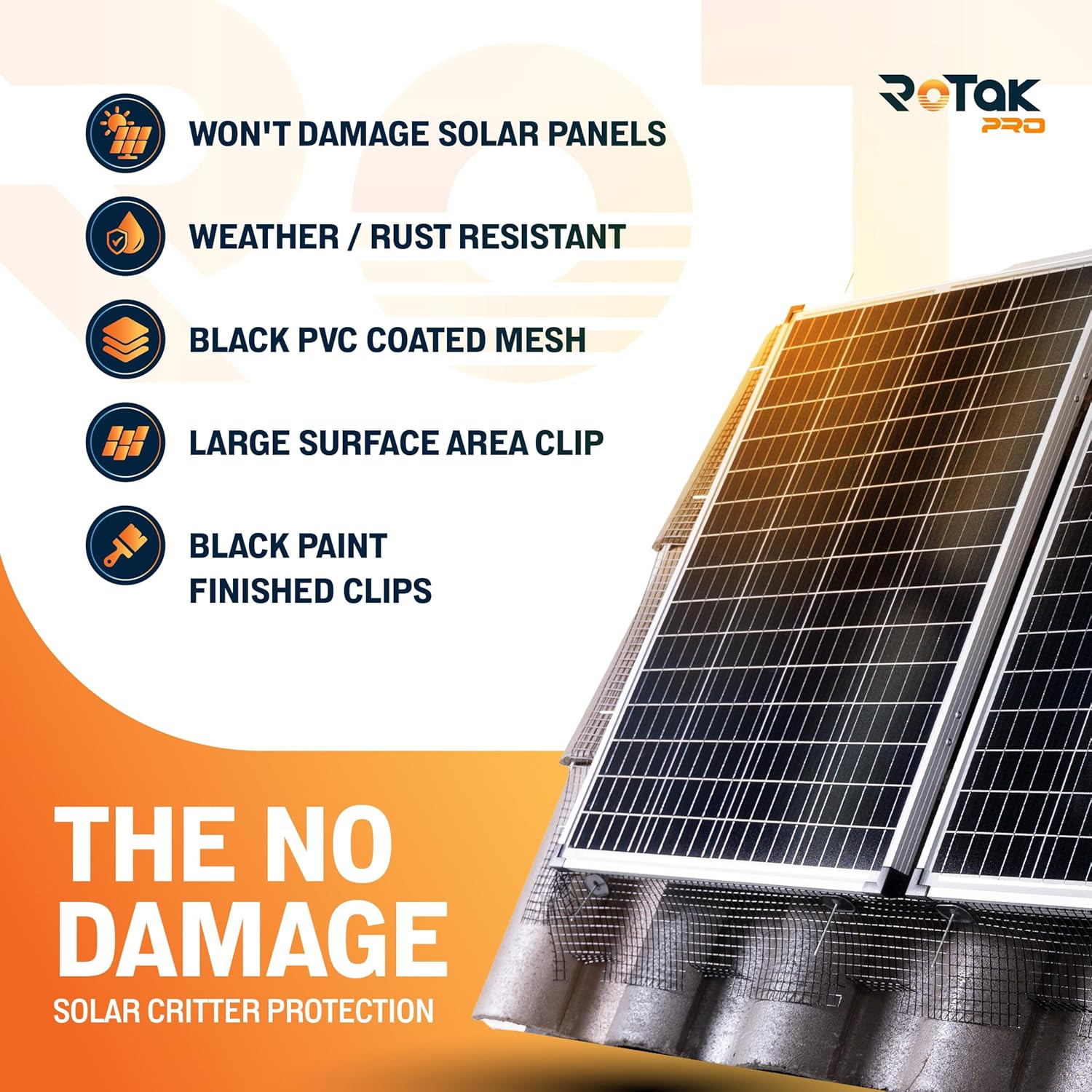 Critter Guard PRO – 8In X 100Ft Solar Panel Bird Prevention Roll Kit Pairs – Hea