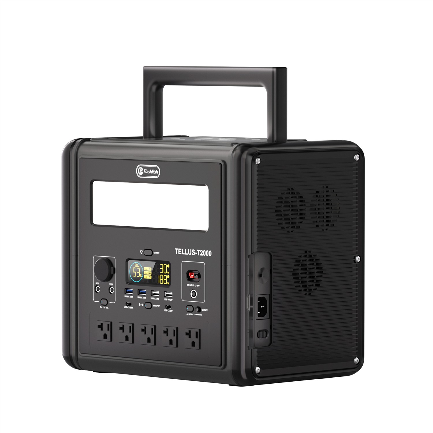 Flashfish T2000 Portable Power Station 1536Wh 2000W LiFePO4 Battery For Off-grid