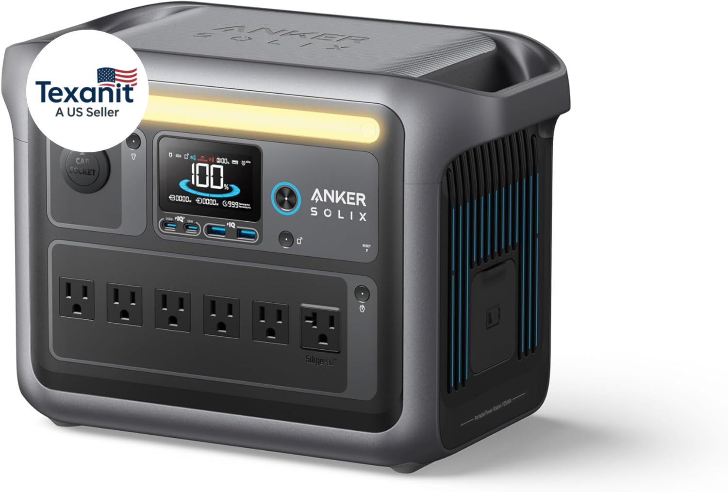 SOLIX C1000 Portable Power Station, 1800W (Peak 2400W) Solar Generator, Full Cha