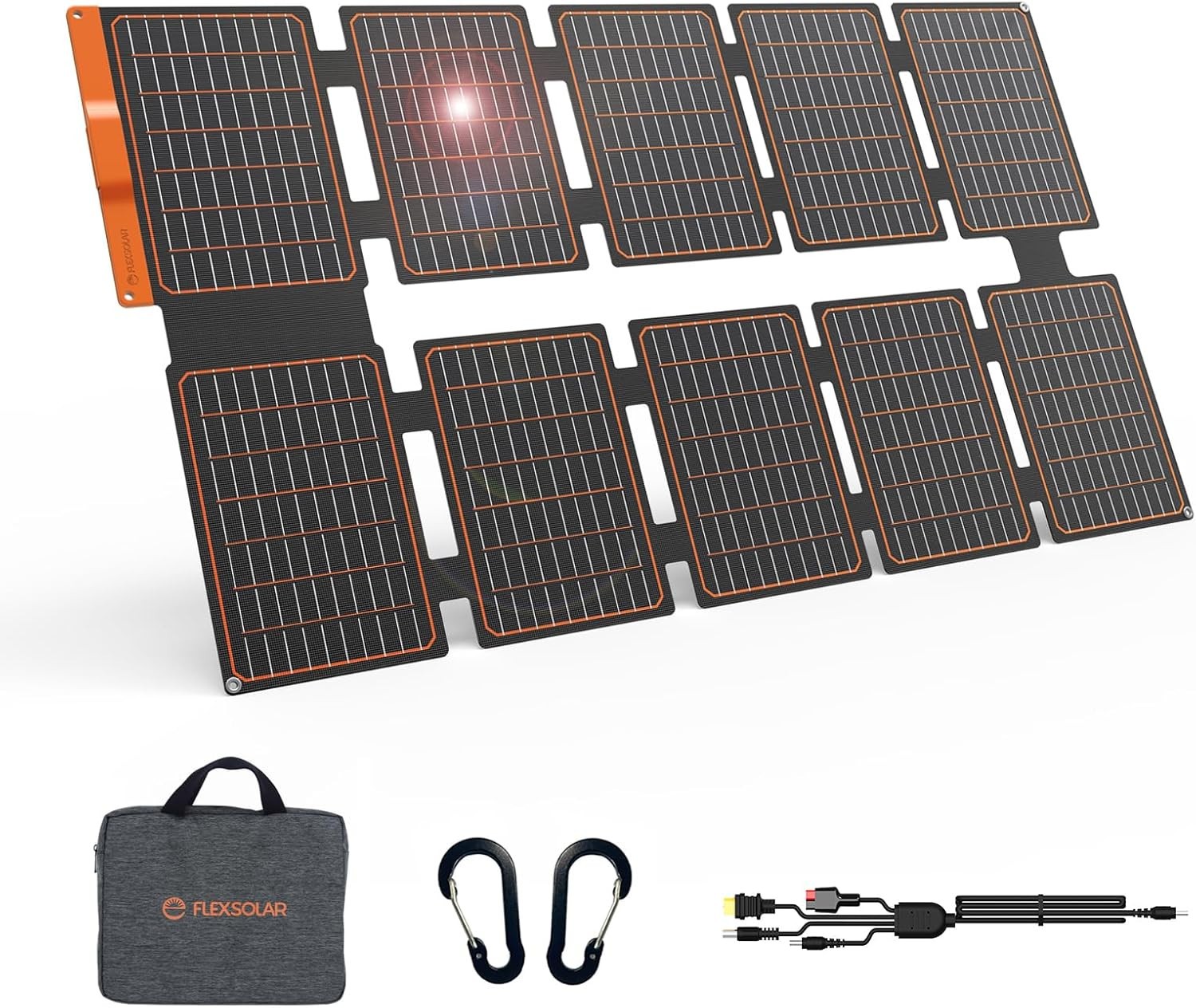 Flexsolar 100W Portable Solar Panels Chargers with PD3.0 USB-C,QC3.0 USB-A …