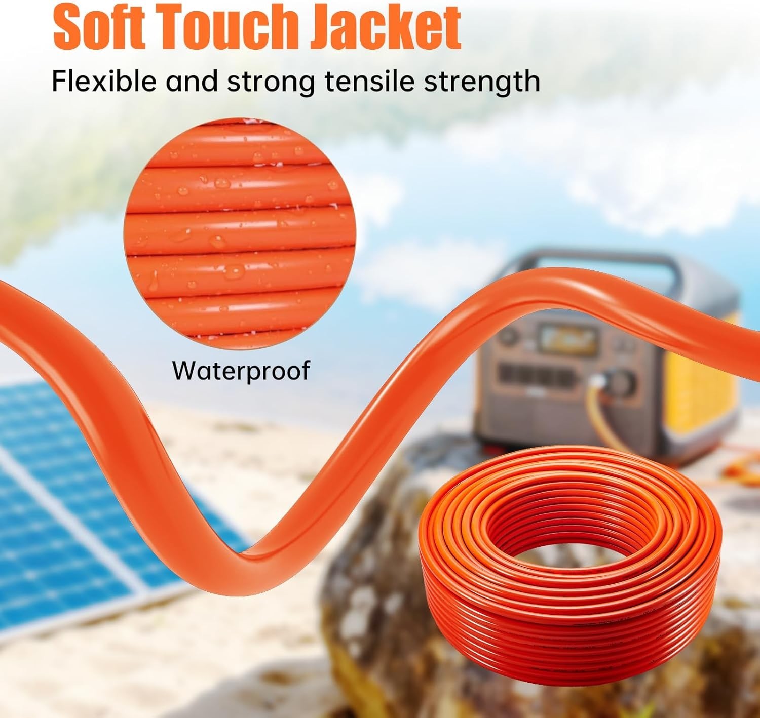 14 AWG Solar Extension Cable 100FT for Jackery, 8mm DC7909 Solar Panel Cable