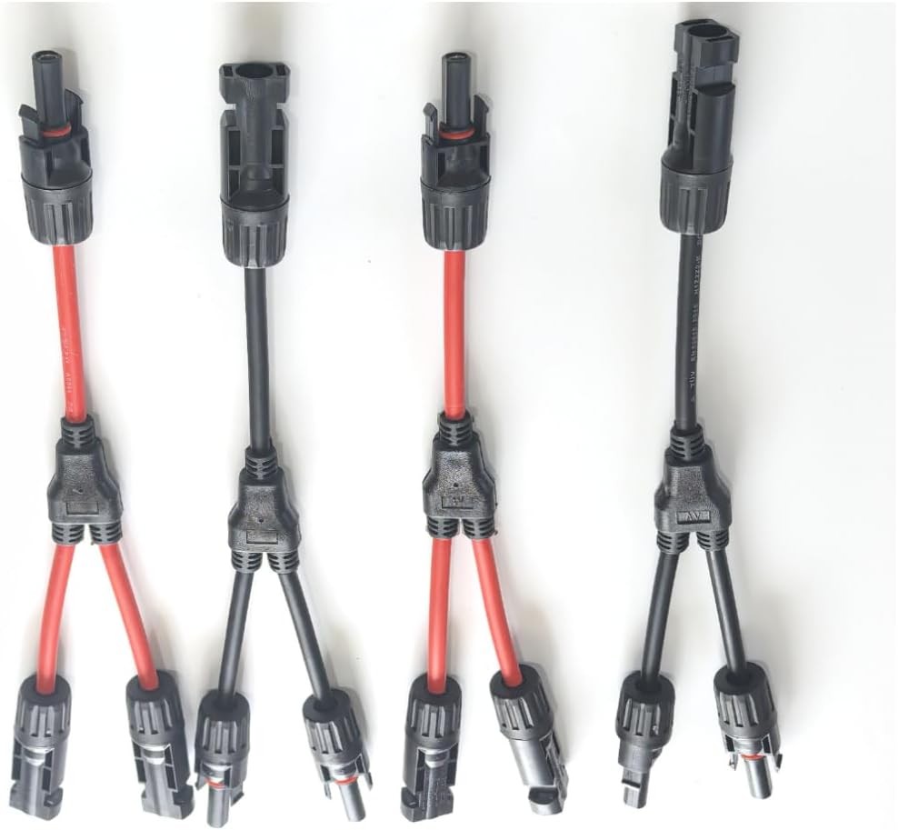 4pcs mc4 y connectors, 30amp Solar Connectors Photovoltaic Panel Adaptor Y Branc