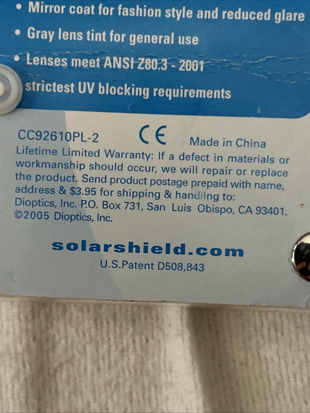 New Solar Shield Mirrored Polarize X 10 54 Square