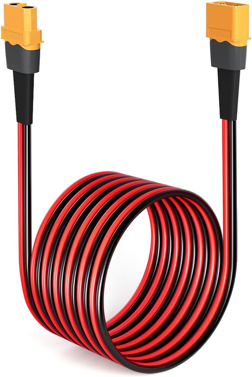 Efficient 10AWG 50FT XT60 Extension Cable for Seamless Outdoor Power Connections