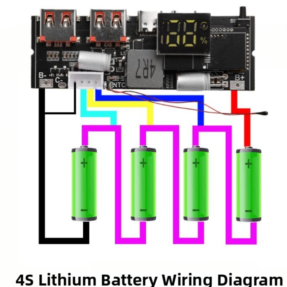 Power Bank Module Overcurrent Protection For Smartphones USB-C PD Input/output