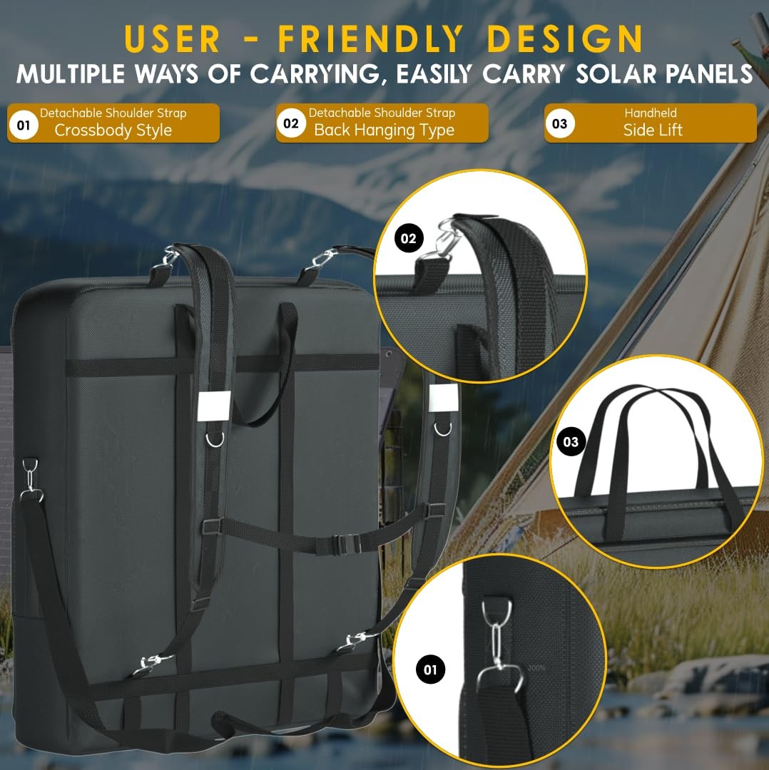 MD34 Solar Panel Storage Bag, Fits Jackery SolarSaga 100/100X/200W & Anker So…