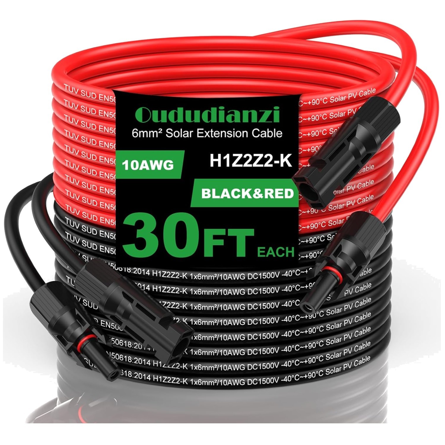 High-Quality Solar Panel Cables 30Ft – Waterproof Connectors
