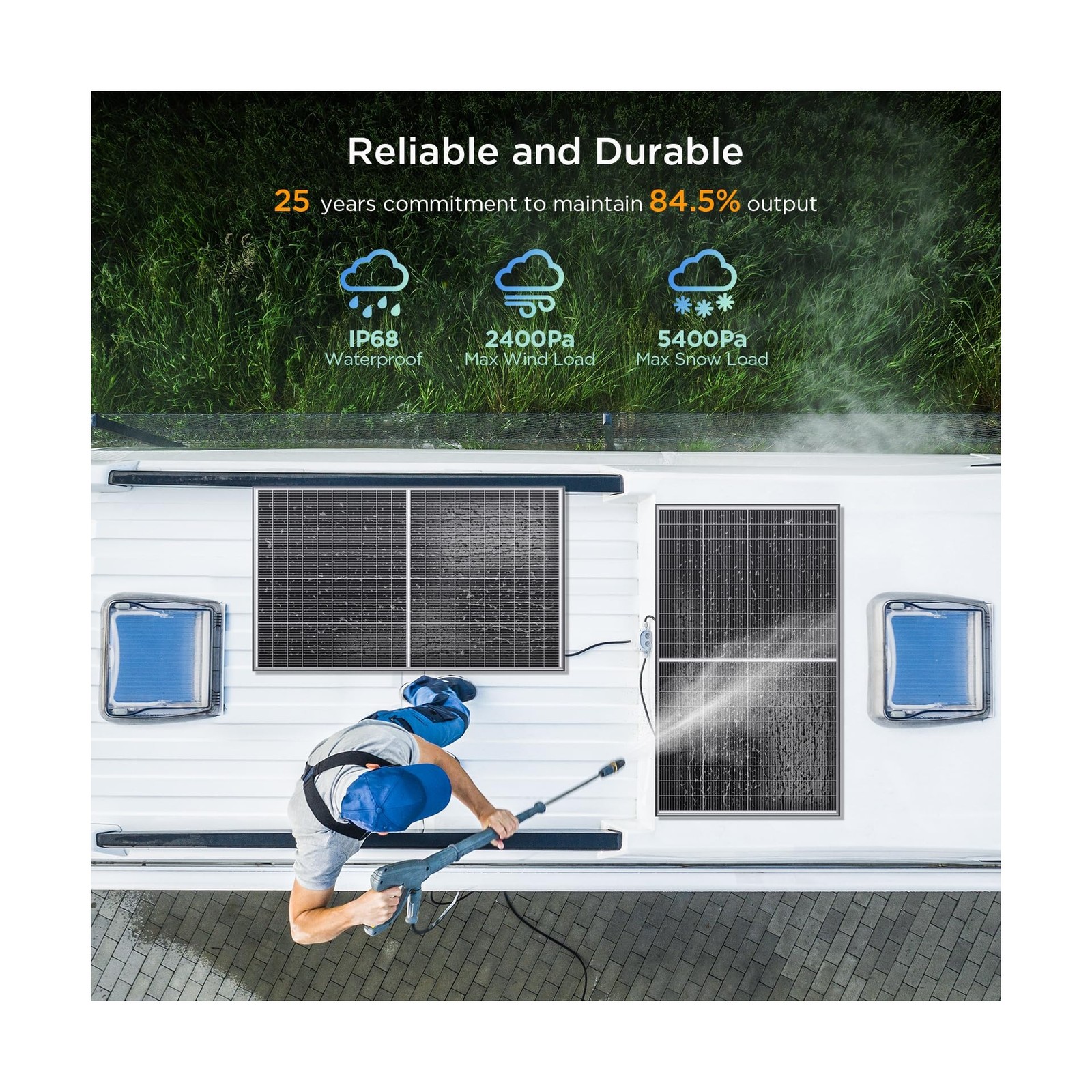 N-Type 16BB 200W Bifacial Solar Panel, 200 Watt Solar Panel 12V, 25% High Eff…
