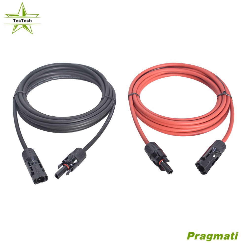 10/12 AWG 1 Pair Black + Red Solar Panel Extension Cable Wire Connector