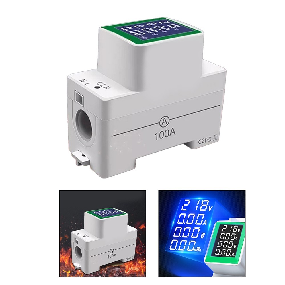 High Contrast Digital Voltmeter AC 50V300V for Easy Reading on Din Rail