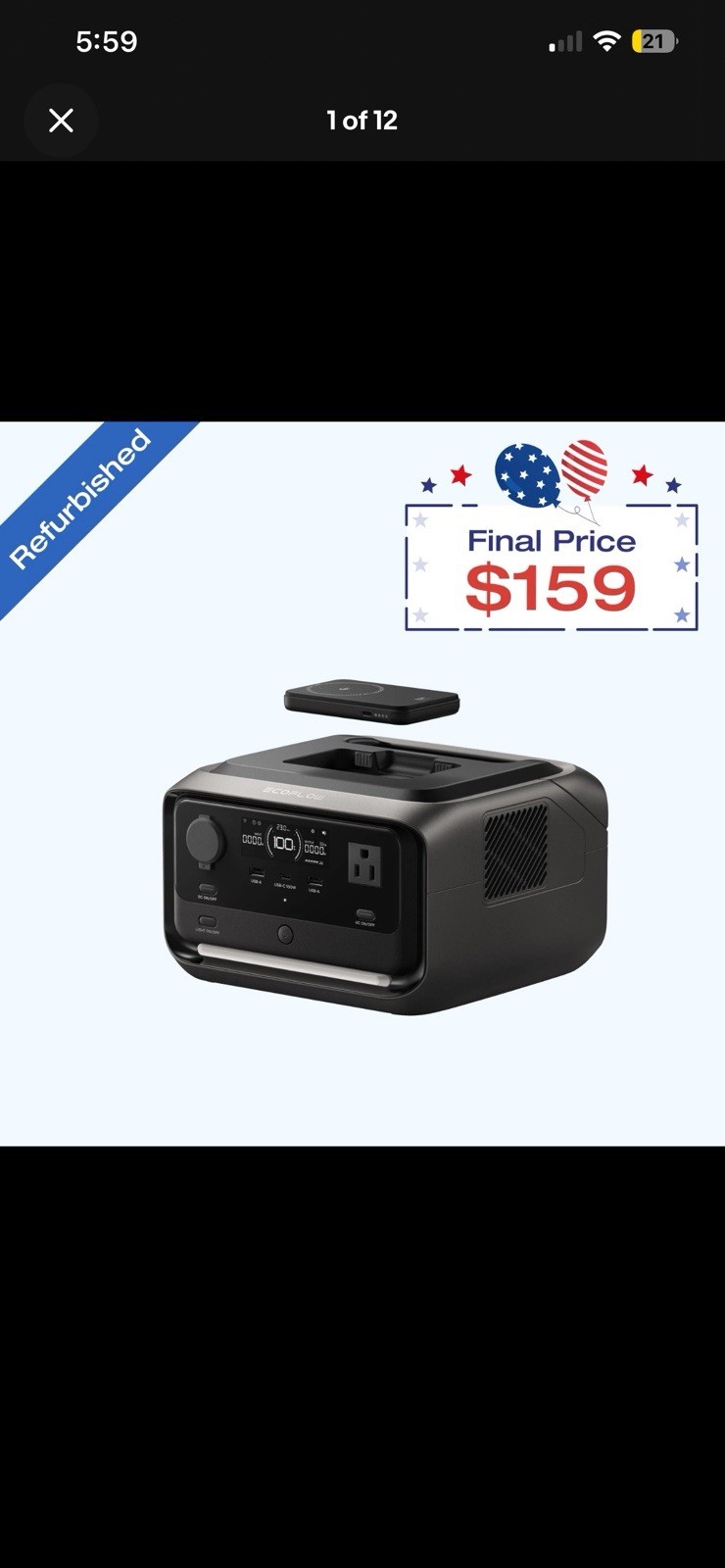 EcoFlow River 3 Plus 286Wh Wireless Boost Combo & 5000mAh RAPID Power Bank