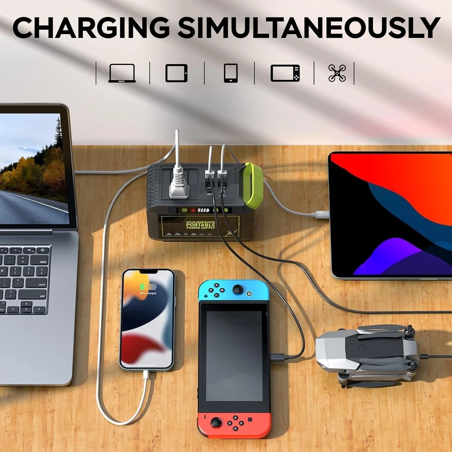 Portable 88Wh Power Station – Fast Charging Solar Generator for Camping & Backup