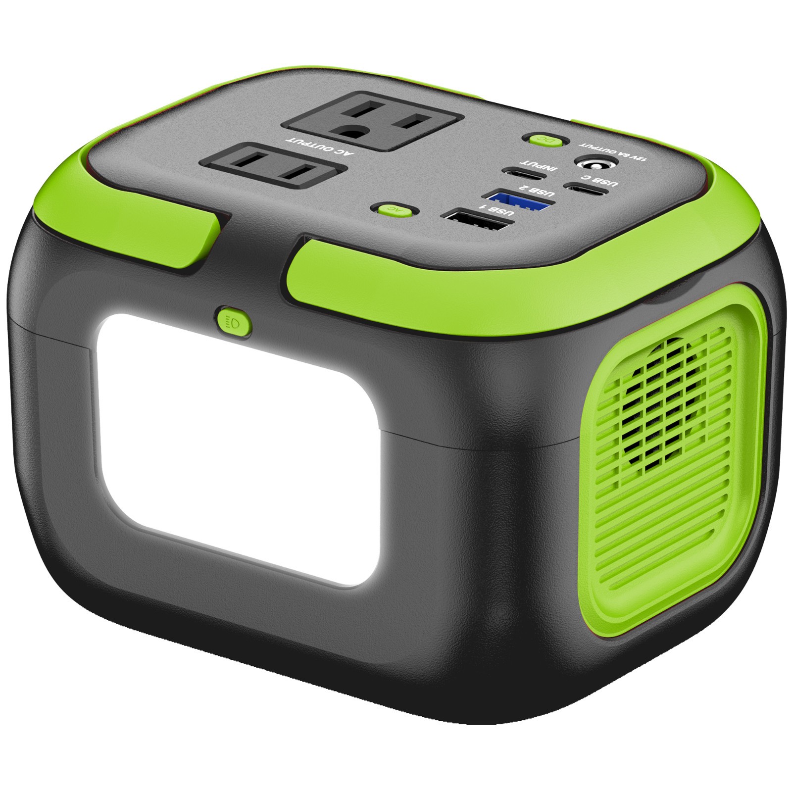 120W Portable Power Station Battery Bank Fast Charging Solar Generator LED Light