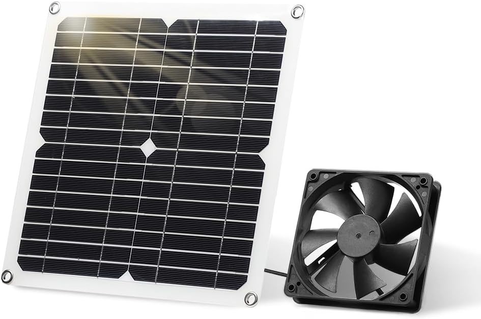 Durable 12W Monocrystalline Solar Panel Fan for Air Circulation in Small Spaces