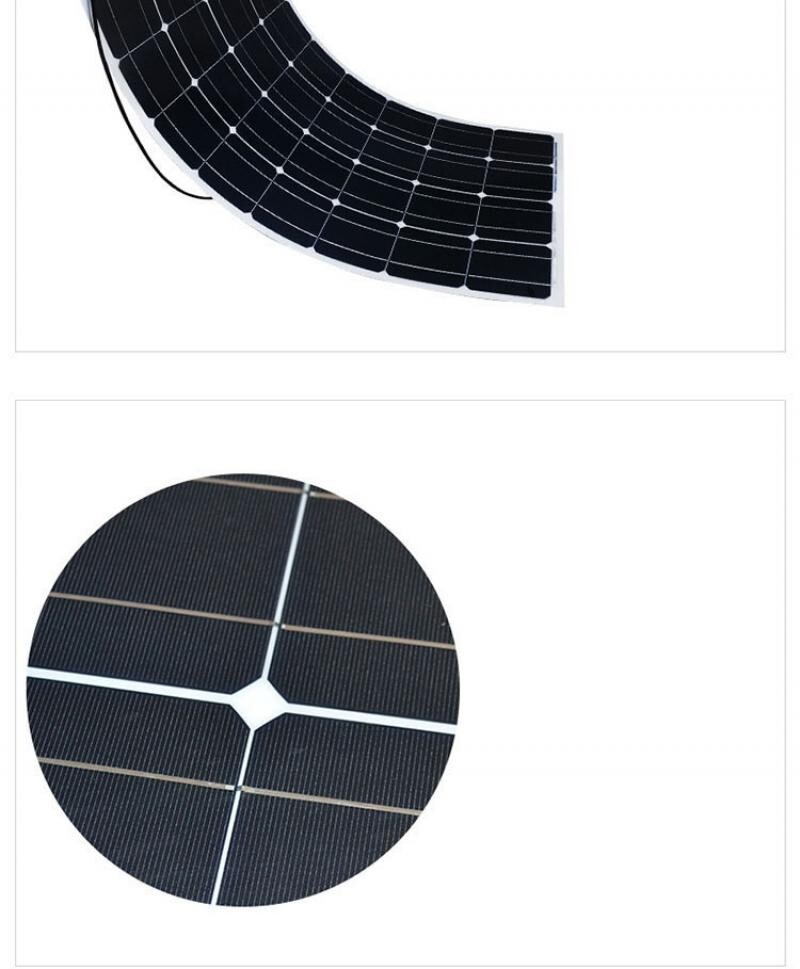 100W 18V Flexible Monocrystalline Solar Panel Module Marine Boat RV Car US