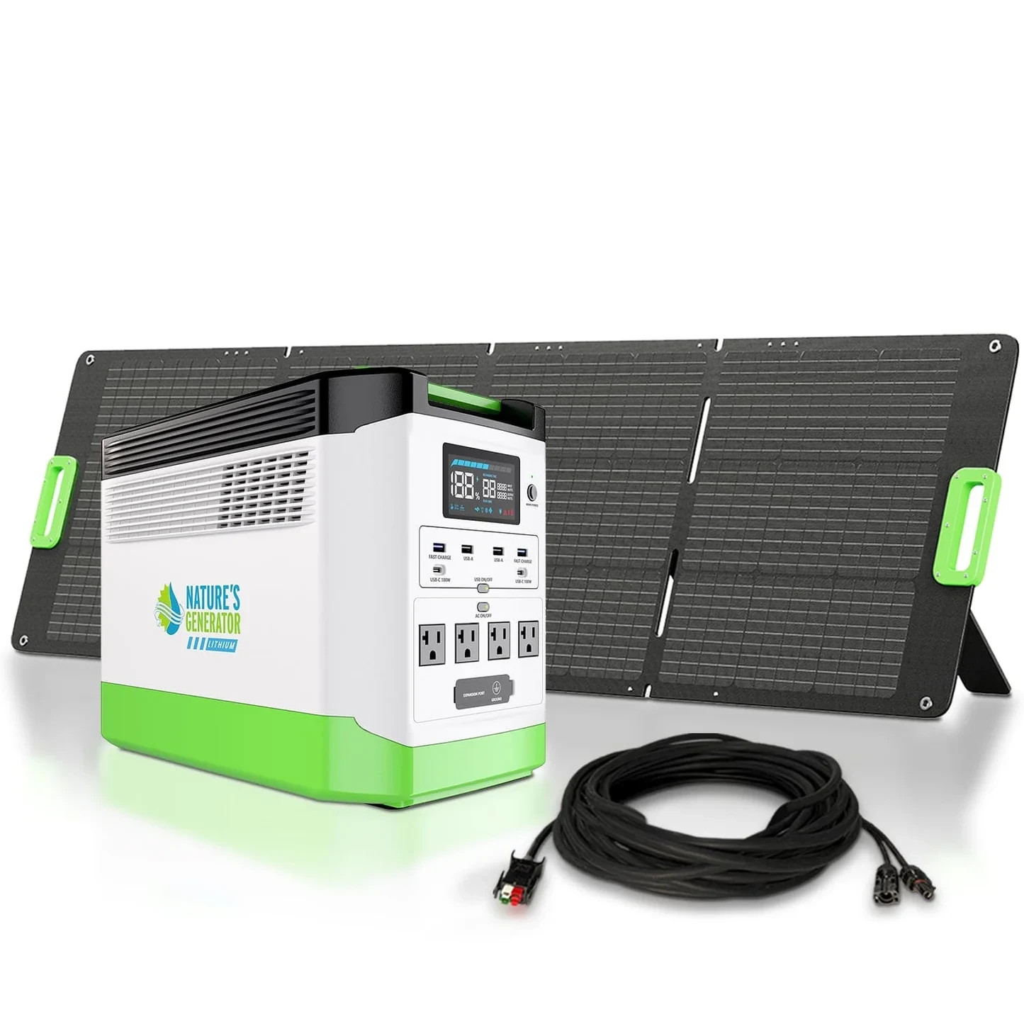 Nature’s Generator Lithium 1800 Solar Generator Bundle | 1800W Pure Sine Wave