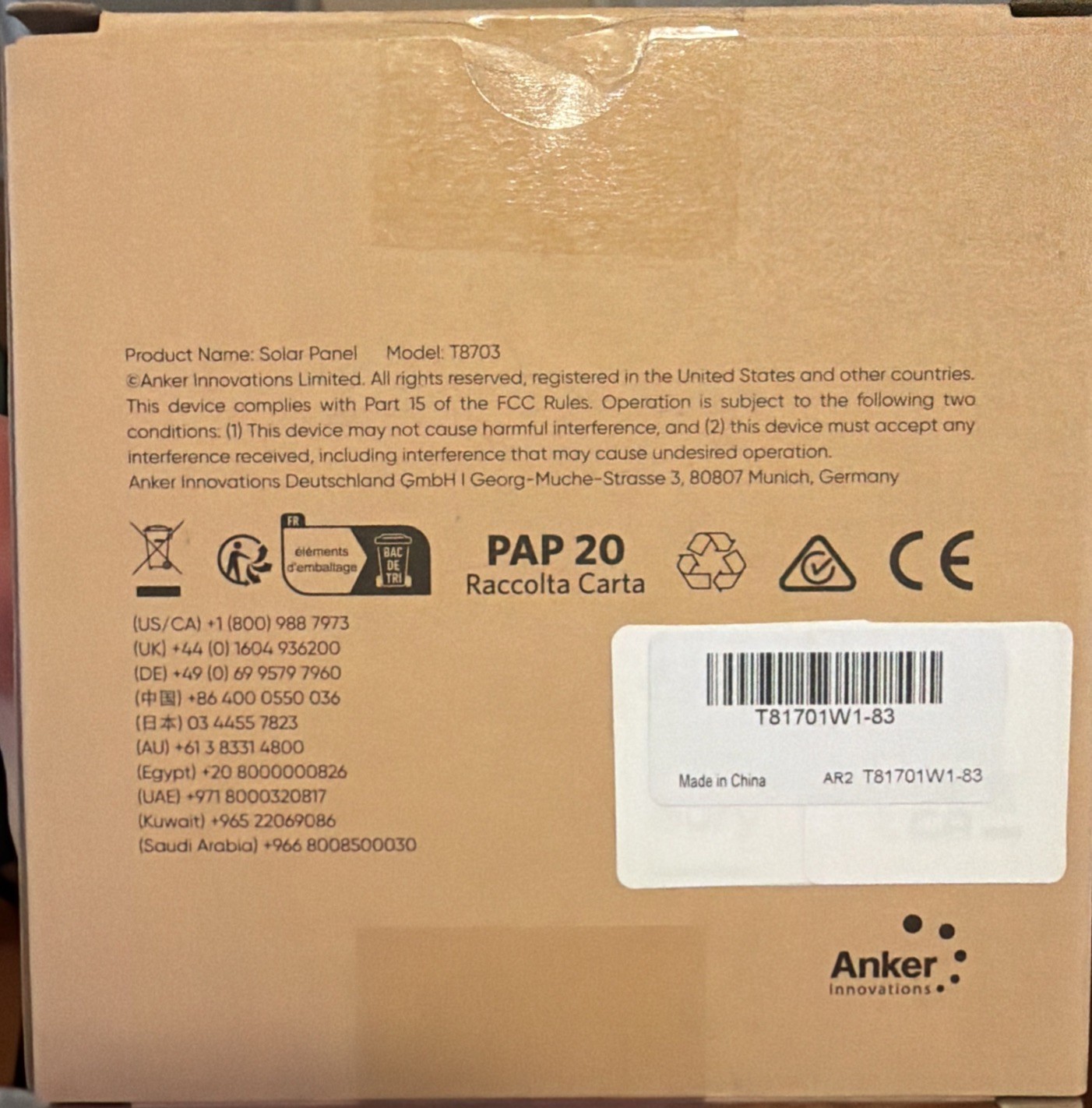 Eufy Solar Panel T8703 Outdoor Charging Panel for Security Cameras OEM