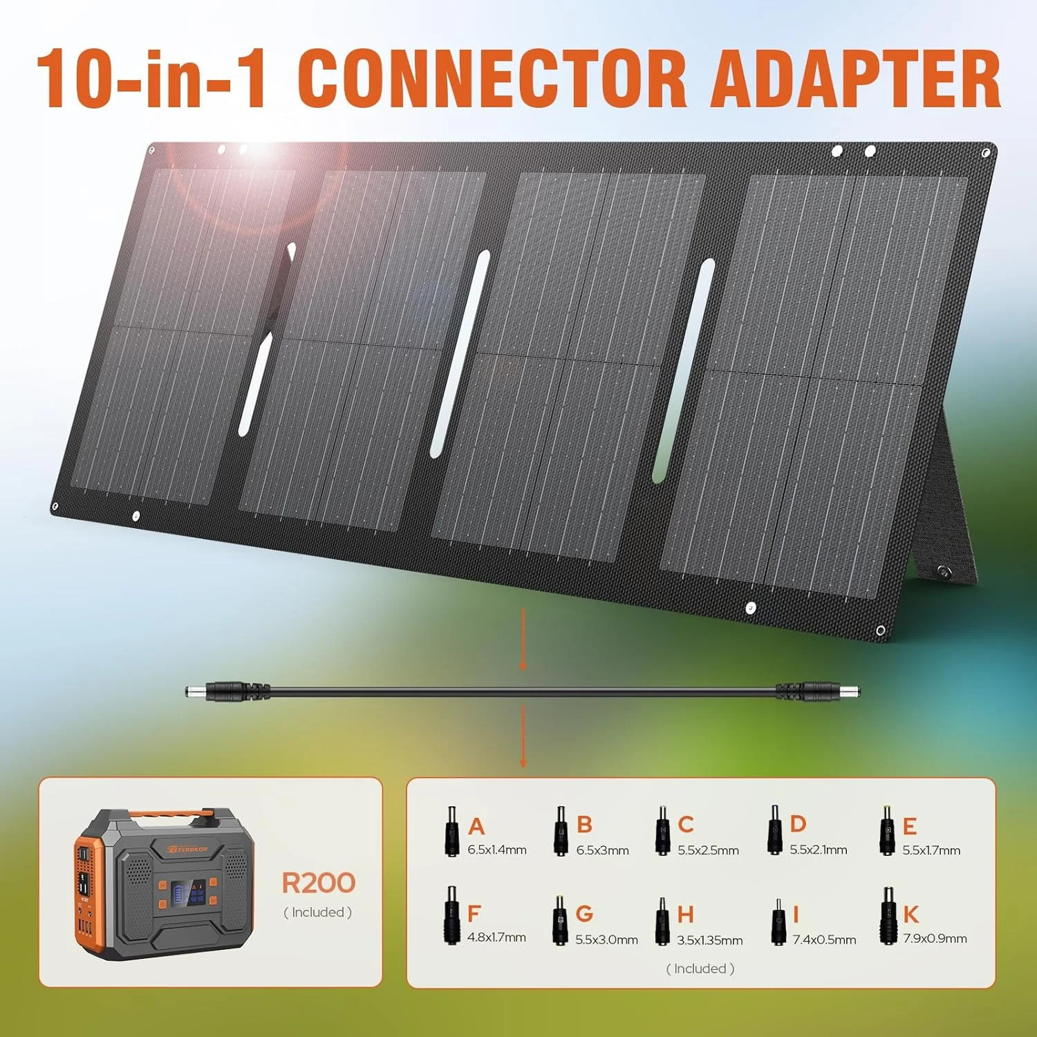 Portable Solar Generator, 300W Portable Power Station with Foldable 60W Solar Pa