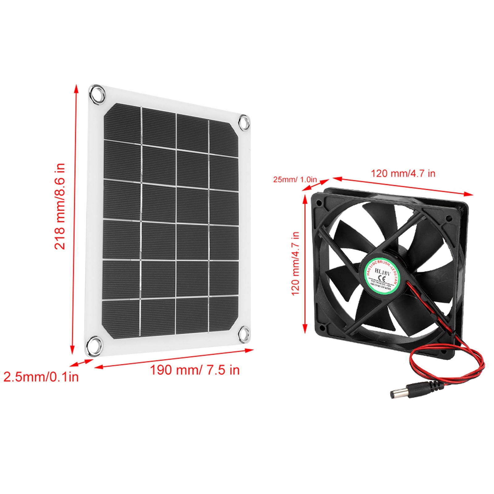 Portable Solar Panel Kit 6V 10W Solar Power Panel With Exhaust Fan USB Charging