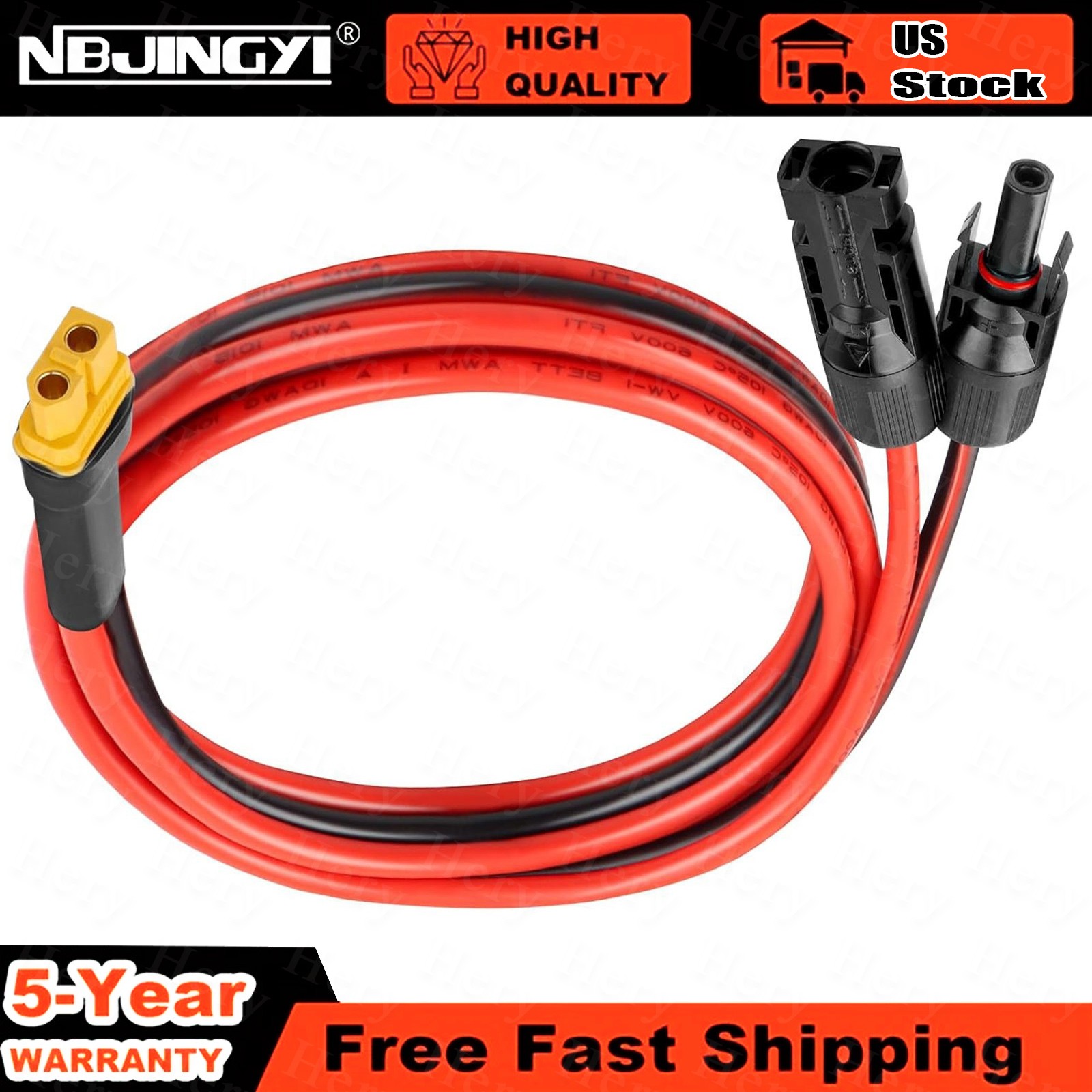 12 AWG 20 ft XT60 Female to Solar Connector Solar Panel Extension Charging Cable