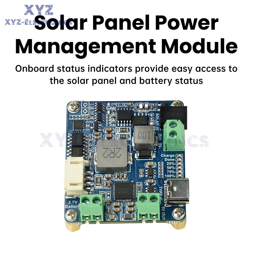 6-24V Solar Panel Power Management Module 5V 3A Supports MPPT, PD QC FCP SFCP