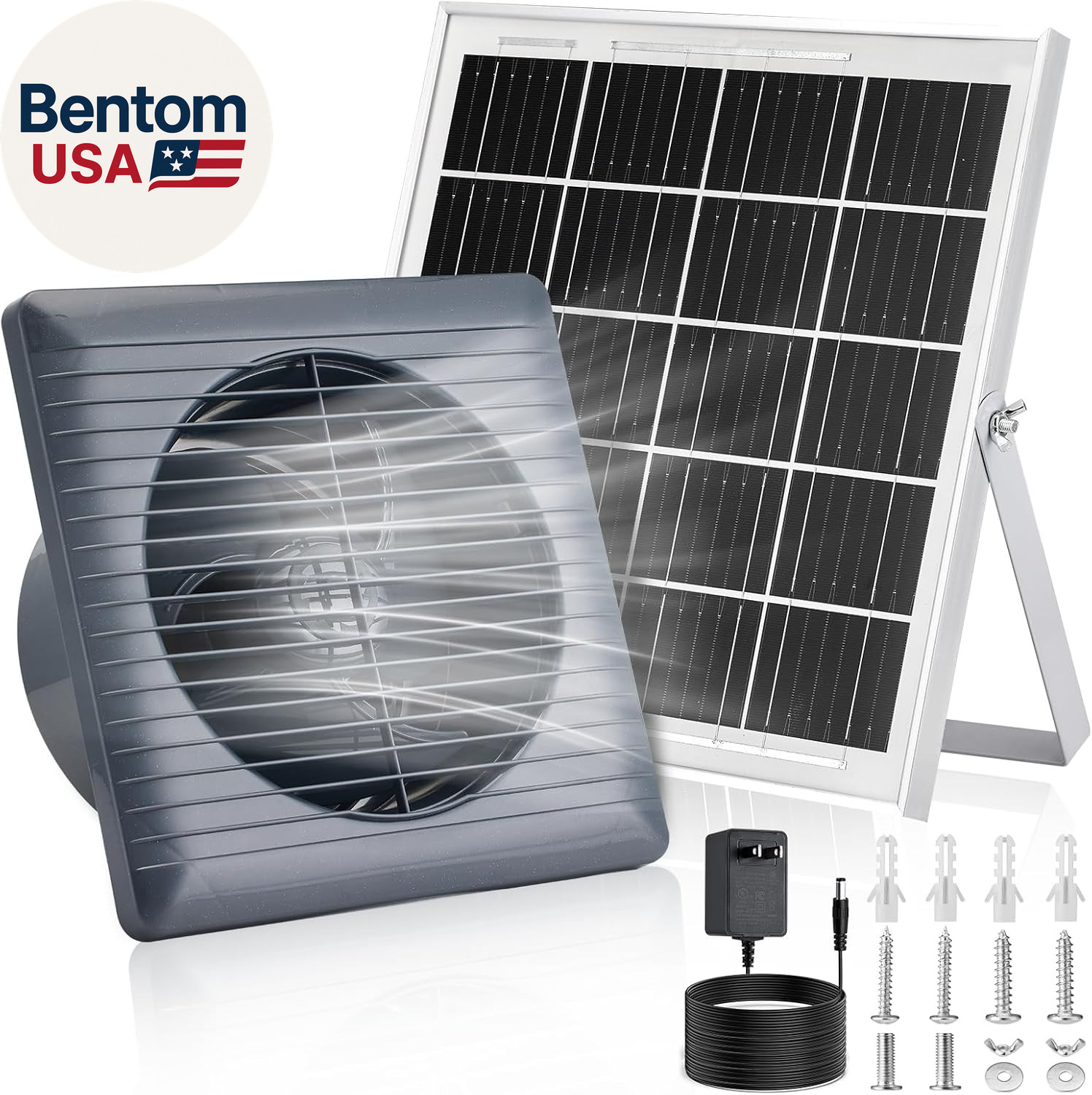 Solar Powered Exhaust Fan, 25W Solar Panel+8″ High Speed Solar Powered Fans, Sol