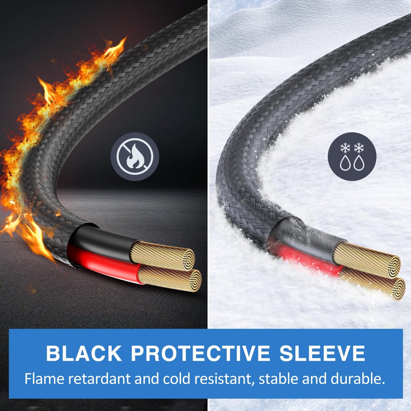 10FT XT60 Extension Cable 10AWG Male to Female Adapter, Flame Retardant Sleeve,