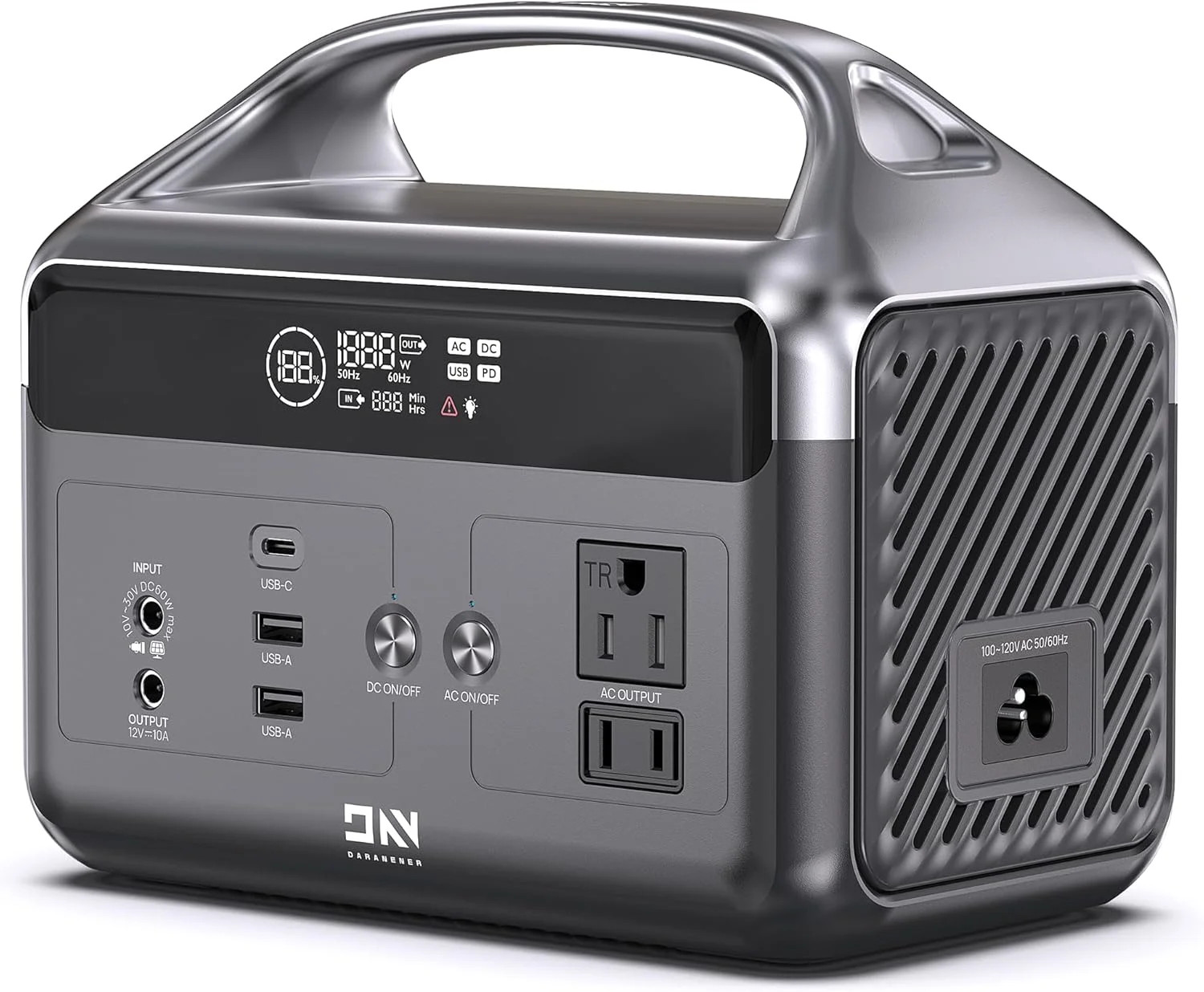 DaranEner Portable Power Station, 192Wh LiFePO4 Battery Backup Solar Generator w