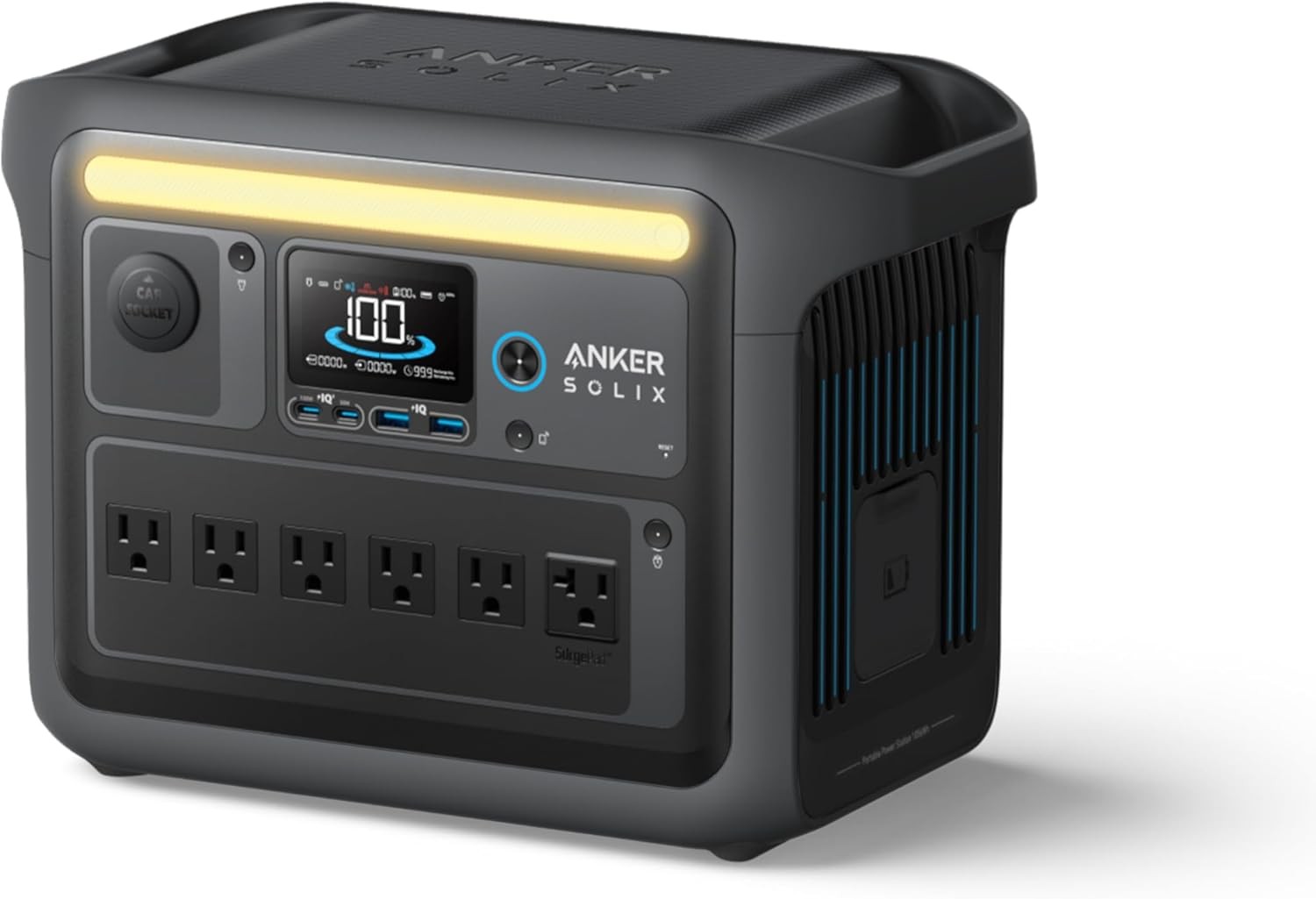 C1000 Portable Power, 1800W (Peak 2400W) Solar Generator, Full Charge in 58 Min