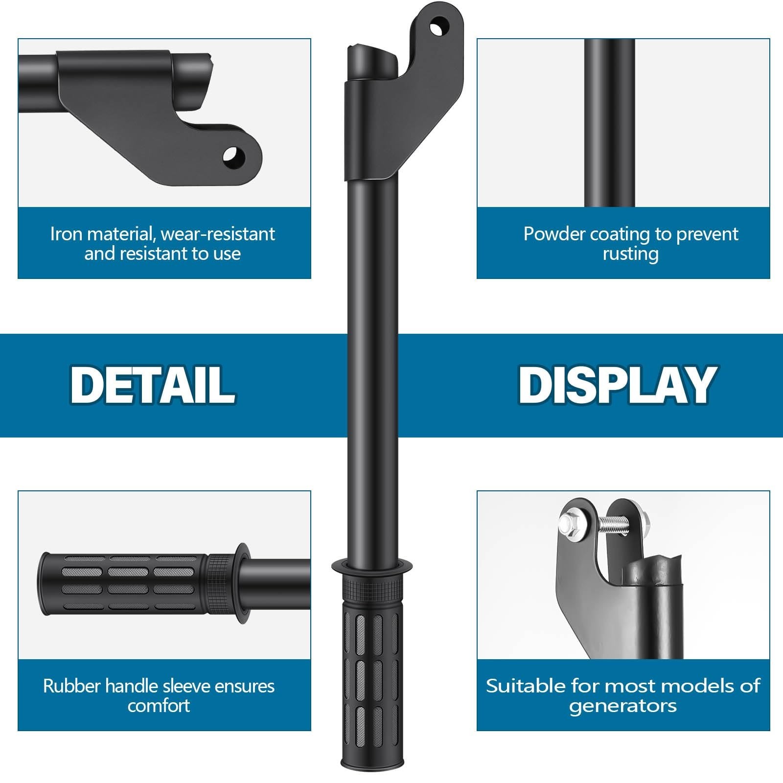 4 Pcs Generator Handle Kit, 15.8 In Folding Handles with Assembly Hardware- SALE