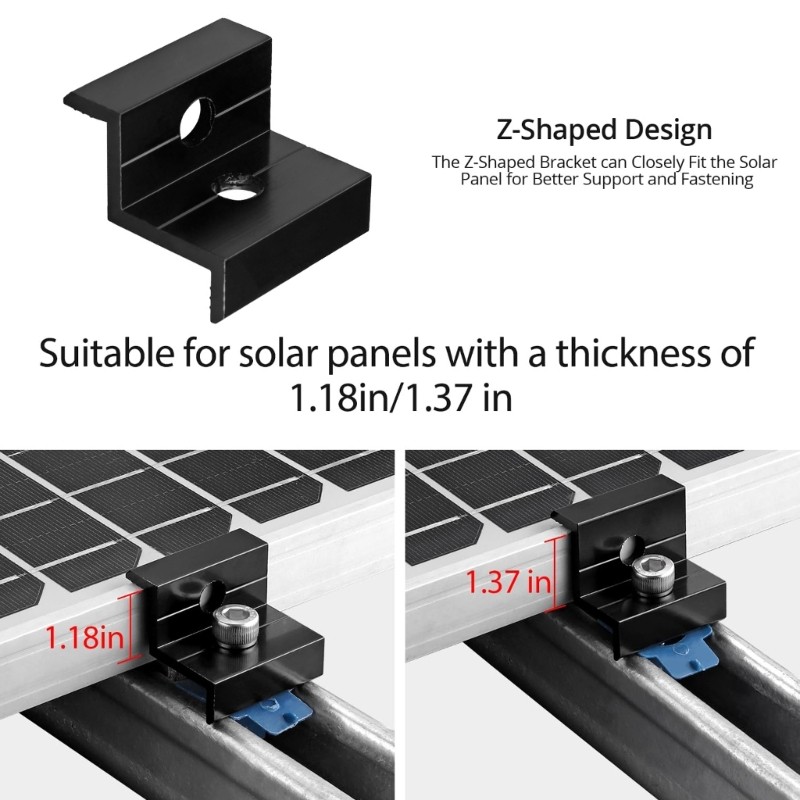 10Pcs Adjustable Solar Panel Mounting Bracket Clamp Wide Photovoltaic Support