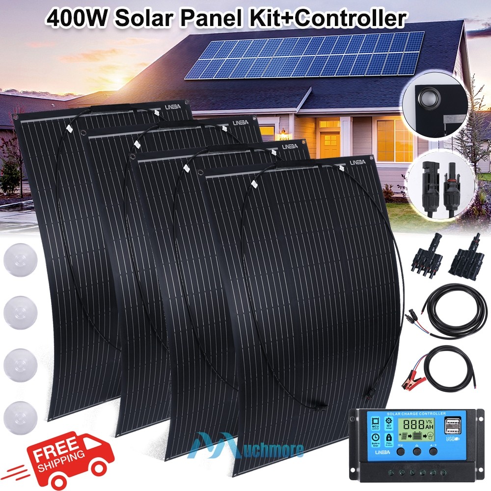 400W 200W Flexible Solar Panel Mono 18V Portable for Home Rooftop RV Boat Marine