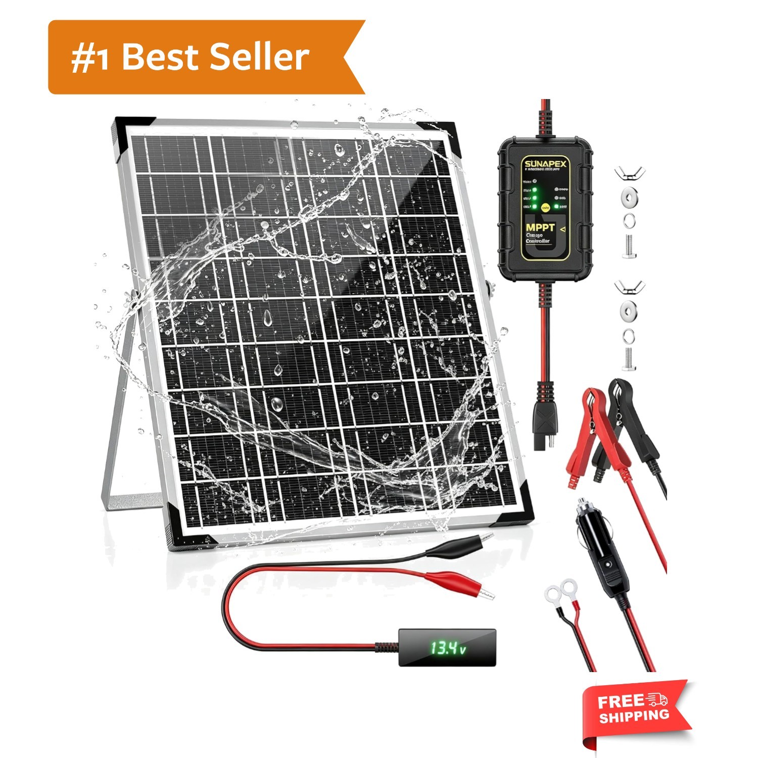 15W Solar Battery Tender 12V Waterproof Trickle Charger | Solar Panel Kit Wit…