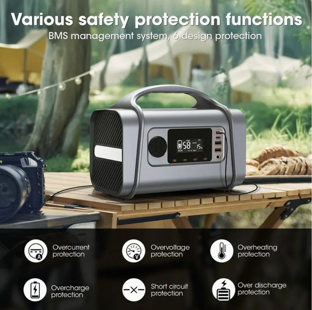 296Wh Portable Power Station 200W (Peak 400W), Lithium Battery Backup Power Supp