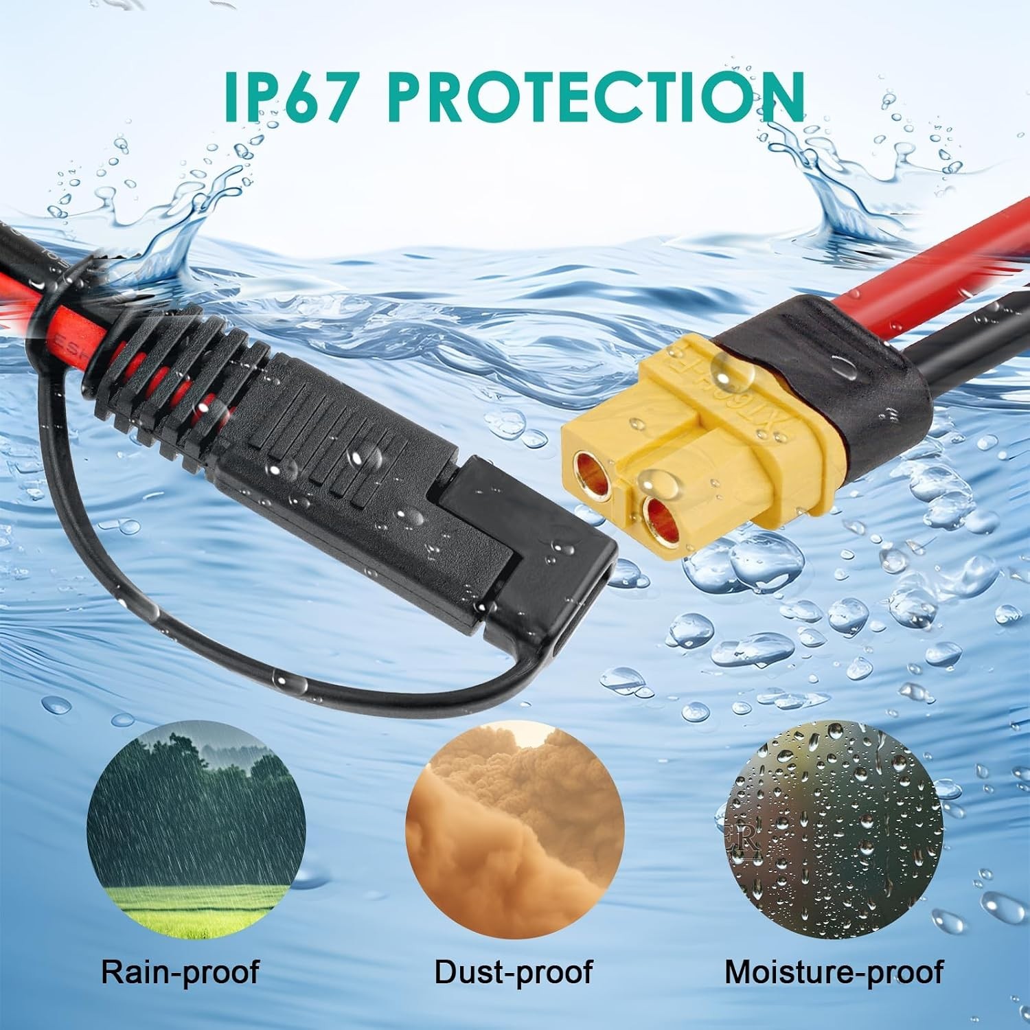 High Efficiency 10AWG SAE to XT60 Cable