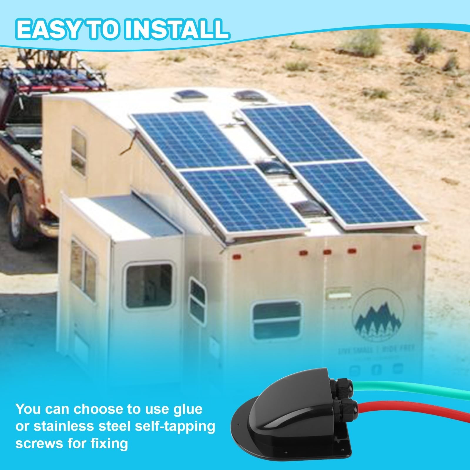 Waterproof Solar Dual Cable Gland Box – 2 Pack for RVs, Boats, Roofs, Engine Roo